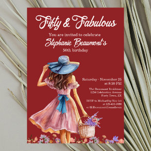 Invitación Cincuenta y fabuloso cumpleaños 50 de una mujer el