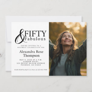 Invitación Cincuenta y Fabuloso Cumpleaños 50 Foto Fiesta