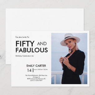 Invitación Cincuenta y fabuloso cumpleaños 50 foto fiesta