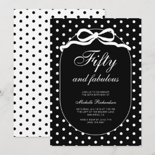 Invitación Cincuenta y Fabuloso Cumpleaños de 50 con Lunares