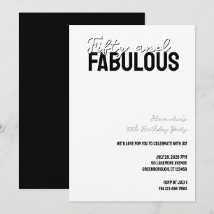 Invitación Cincuenta y Fabuloso Cumpleaños Mínimo 50