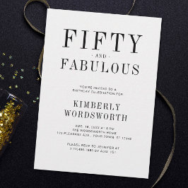 Invitación Cincuenta y Fabuloso Cumpleaños Mínimo Fiesta de 5