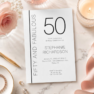 Invitación Cincuenta y Fabuloso Cumpleaños Moderno 50