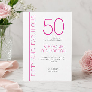 Invitación Cincuenta y Fabuloso Cumpleaños Moderno 50