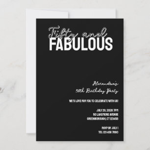 Invitación Cincuenta y Fabuloso Cumpleaños Moderno 50
