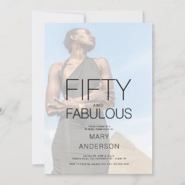 Invitación Cincuenta y fabuloso foto 50 cumpleaños