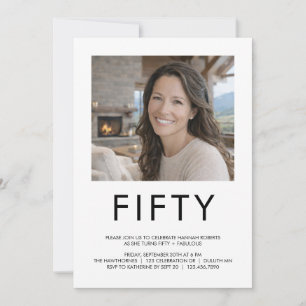 Invitación Cincuenta y Fabuloso Foto Cumpleaños 50