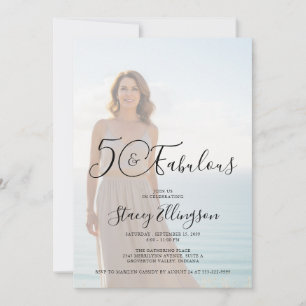 Invitación Cincuenta y Fabuloso Foto Cumpleaños 50