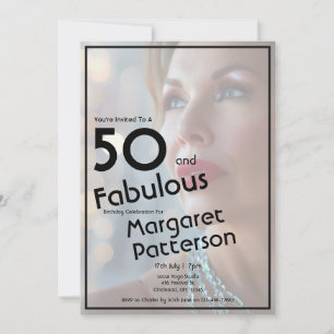 Invitación Cincuenta y Fabuloso Foto Cumpleaños 50