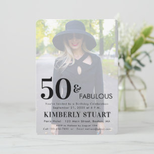 Invitación Cincuenta y Fabuloso Foto Cumpleaños 50