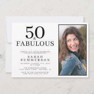 Invitación Cincuenta y Fabuloso Foto Cumpleaños 50