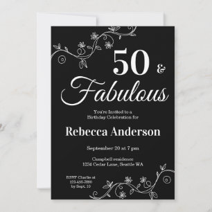 Invitación Cincuenta y Fabuloso Foto Cumpleaños 50