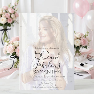 Invitación Cincuenta y Fabuloso Foto Cumpleaños 50