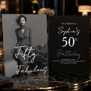 Invitación Cincuenta y Fabuloso Foto Cumpleaños 50