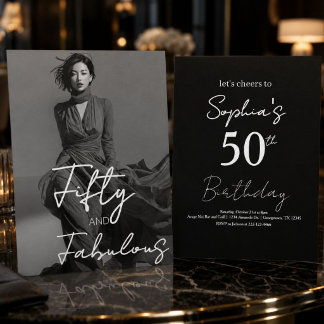 Invitación Cincuenta y Fabuloso Foto Cumpleaños 50