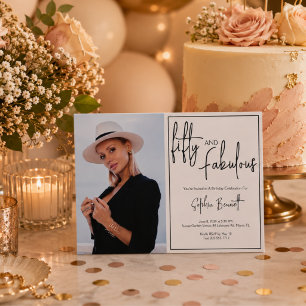 Invitación Cincuenta y Fabuloso Foto Cumpleaños 50