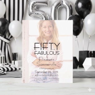 Invitación Cincuenta y Fabuloso Foto Cumpleaños 50