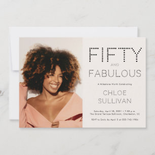 Invitación Cincuenta y Fabuloso Foto Cumpleaños 50