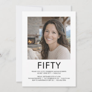 Invitación Cincuenta y Fabuloso Foto Cumpleaños 50