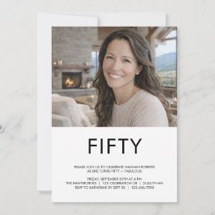 Invitación Cincuenta y Fabuloso Foto Cumpleaños 50