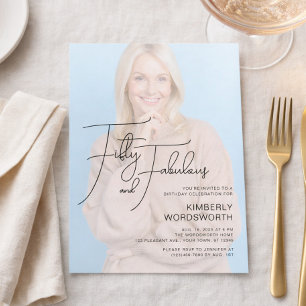 Invitación Cincuenta y Fabuloso Foto Fiesta de Cumpleaños 50