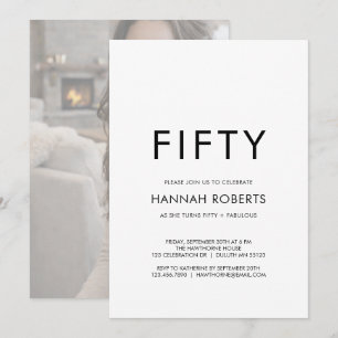 Invitación Cincuenta y Fabuloso Foto Fiesta de cumpleaños núm