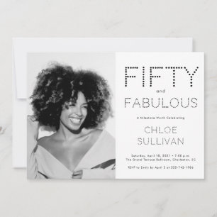 Invitación Cincuenta y Fabuloso Foto Fiesta de cumpleaños núm