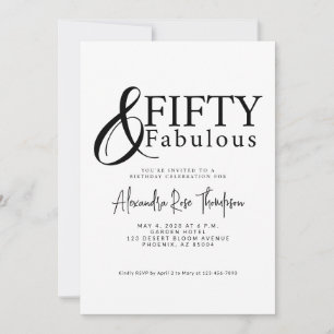 Invitación Cincuenta y Fabuloso Guión Fiesta de Cumpleaños nú
