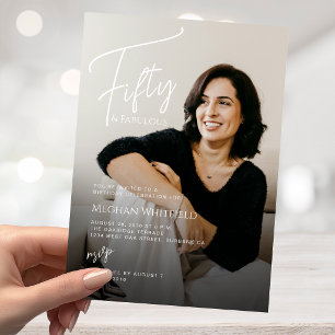 Invitación Cincuenta y Fabuloso Guión Foto 50 Cumpleaños