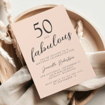 Cincuenta y Fabuloso Rosa Sonrojado Cumpleaños 50