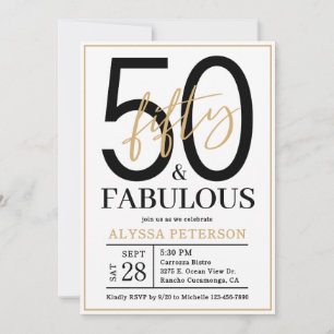 Invitación Cincuenta y Fabuloso Script Cumpleaños 50