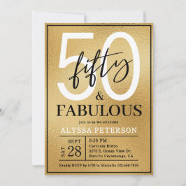 Invitación Cincuenta y Fabuloso Script Cumpleaños 50