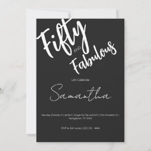 Invitación Cincuenta y Fabuloso Script Cumpleaños 50