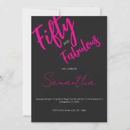 Invitación Cincuenta y Fabuloso Script Cumpleaños 50