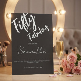 Invitación Cincuenta y Fabuloso Script Cumpleaños 50