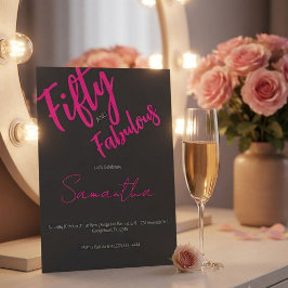 Invitación Cincuenta y Fabuloso Script Cumpleaños 50