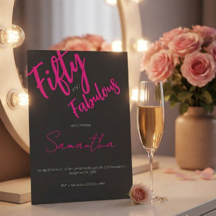 Invitación Cincuenta y Fabuloso Script Cumpleaños 50
