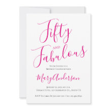 Cincuenta y fabuloso Script Pink 50 cumpleaños