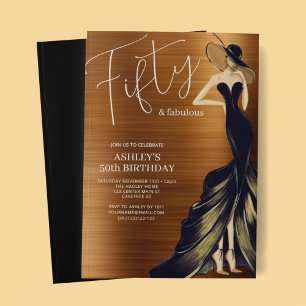 Invitación Cincuenta y Fabuloso Vestido Cumpleaños 50