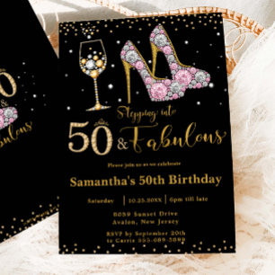Invitación Cincuenta y fabulosos tacones altos burbujeantes 5