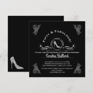 Invitación Cincuenta y fabulosos talones altos de diamantes C