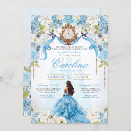 Invitación Cinderella Blue Gold Princesa de Lujo