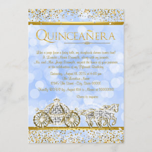 Invitación Cinderella Princesa Caballo Carruaje Quinceañera