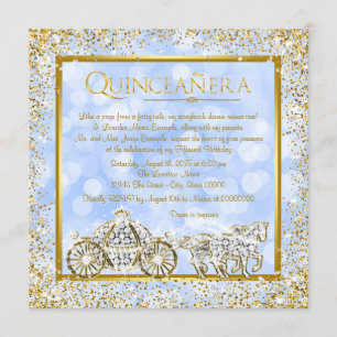 Invitación Cinderella Princesa Caballo Carruaje Quinceañera
