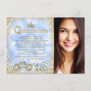 Invitación Cinderella Princess Carriage Photo Quinceanera