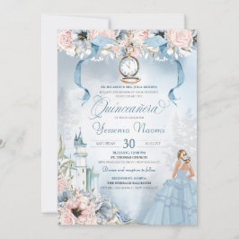 Invitación Cinderella Princess Castle Fairy Tale Quinceanera