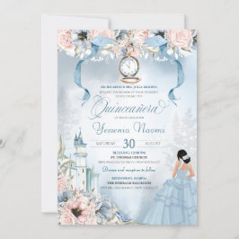 Invitación Cinderella Princess Castle Fairy Tale Quinceanera