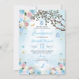 Invitación Cinderella Princess Jardín encantado Quinceanera