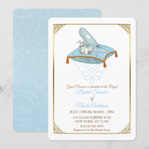 Invitación Cinderella Zapatilla de Cristal Elegante Despedida