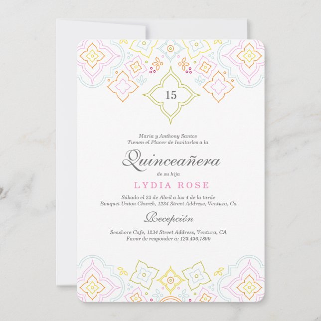 Invitación Cine de colores (Anverso)